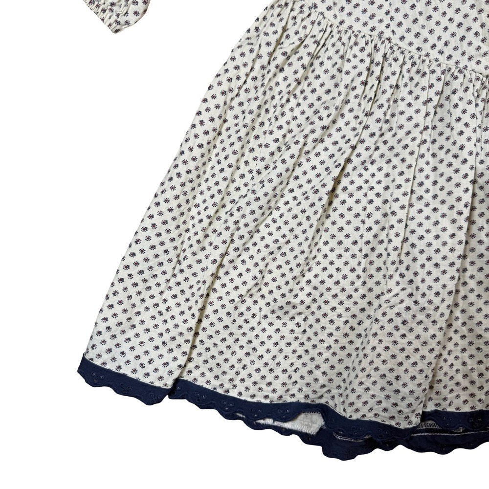 Free People Need To Know Mini Dress Floral Eyelet Lace Collar 10 White Blue - Picture 4 of 7